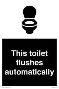 This toilet flushes automatically